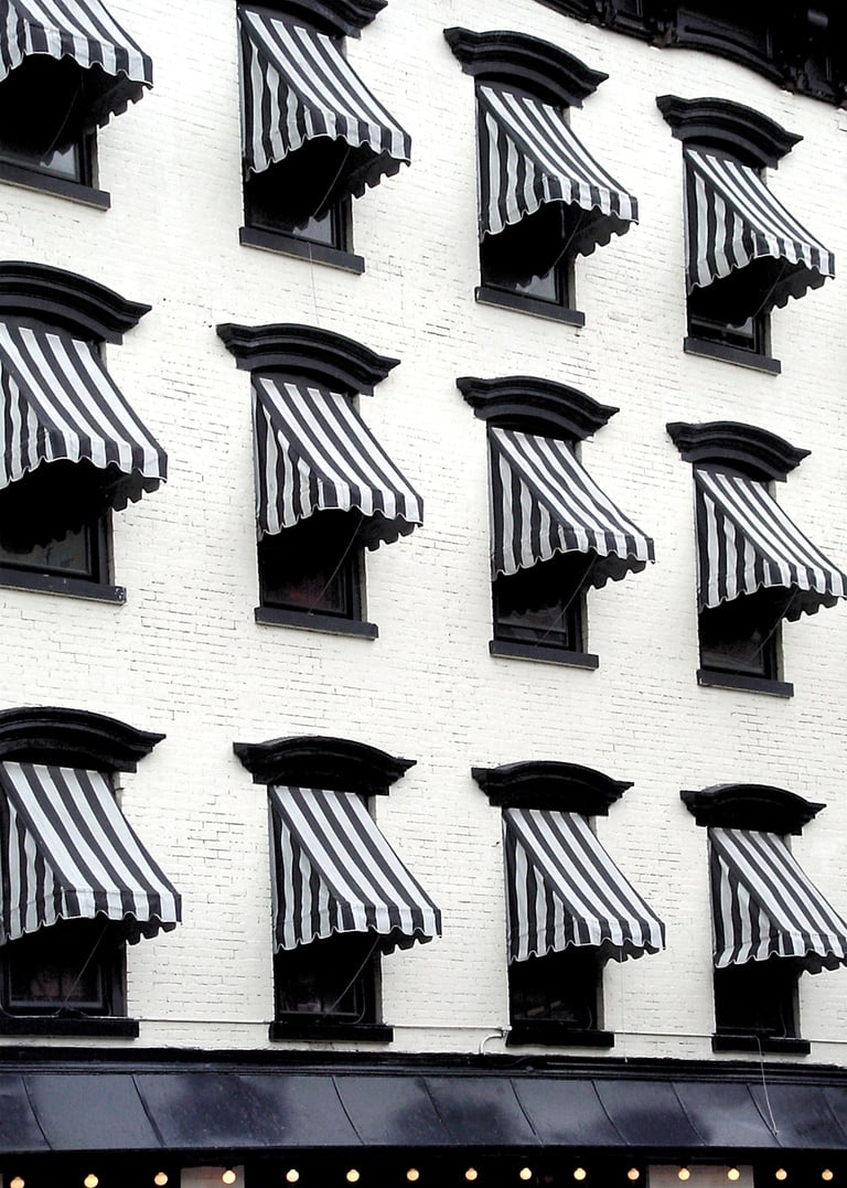 striped awnings